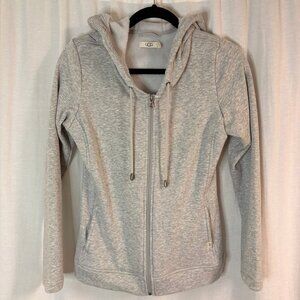 UGG Gray Fleece-Lined Zip Hoodie Sweatshirt S